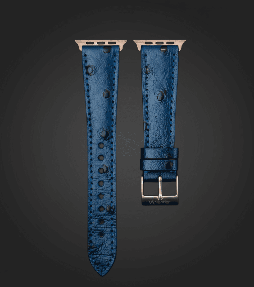 Midnight Blue Ostrich Leather Strap