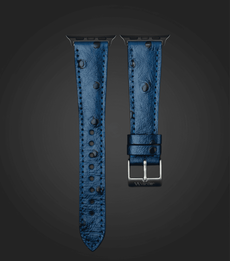 Midnight Blue Ostrich Leather Strap