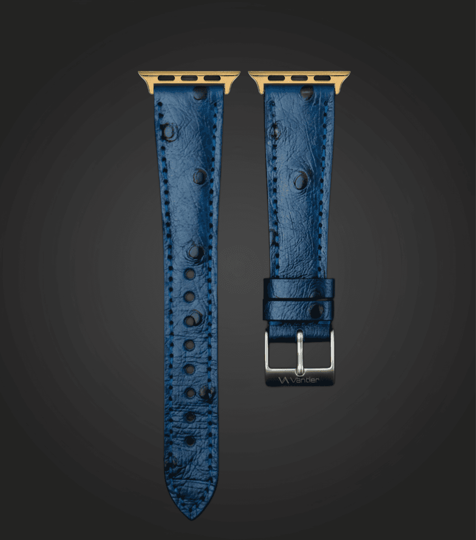 Midnight Blue Ostrich Leather Strap