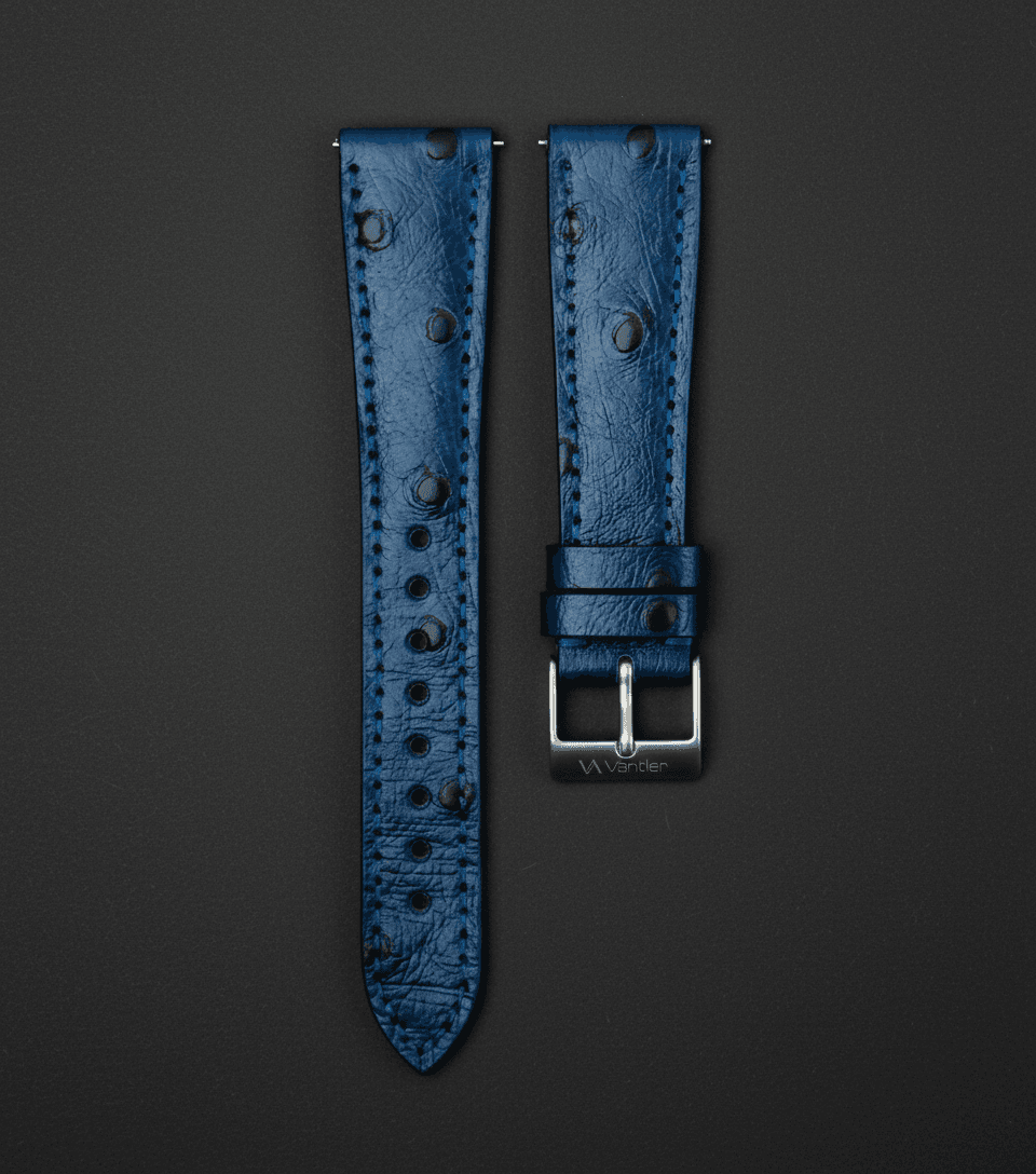 Midnight Blue Ostrich Leather Strap